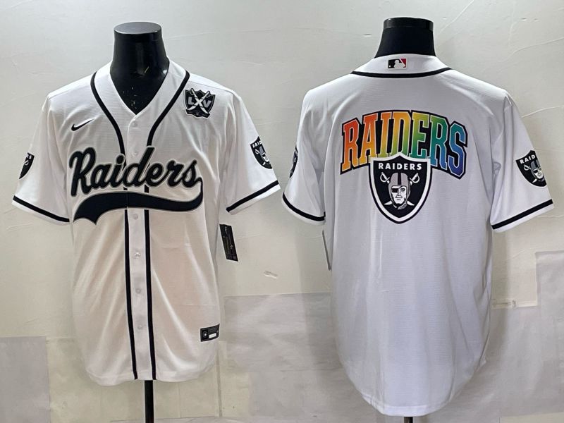 Men 2025 Nike Oakland Raiders Blank White Joint Name  Limited NFL Jersey style 048->oakland raiders->NFL Jersey